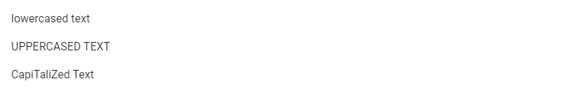 Setting text transform.
