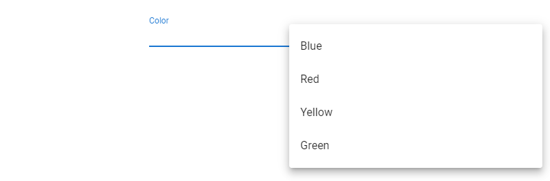 Customizing select field menu props.