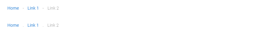 Using the divider prop of the Vuetify breadcrumbs component.