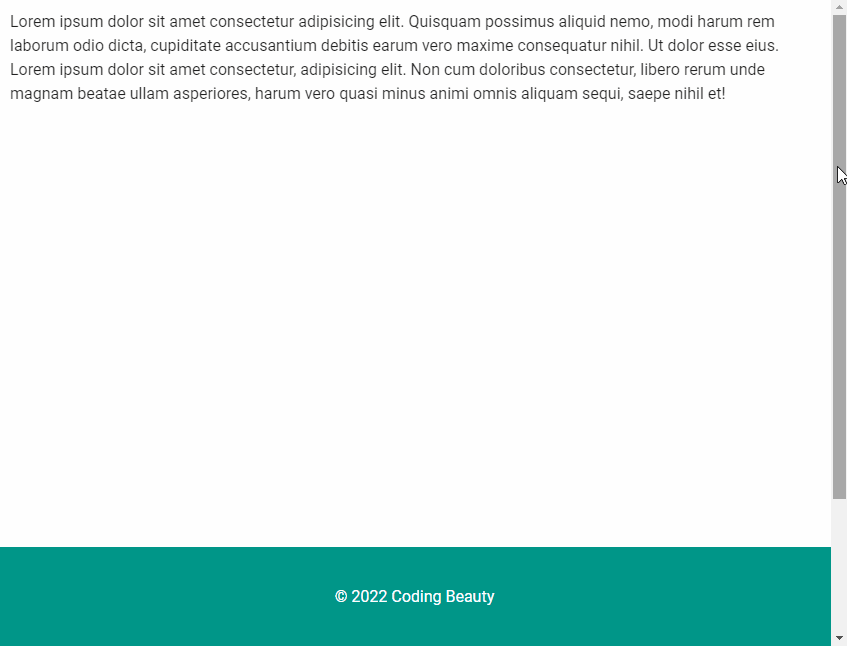 Using the fixed prop of the Vuetify footer component.