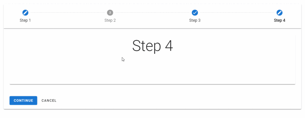 Creating a stepper with non-editable steps.
