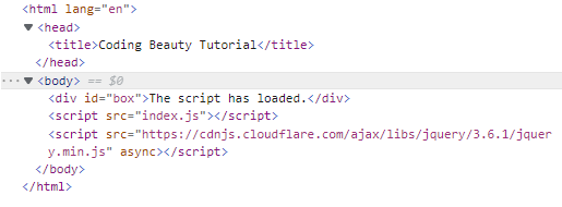 The script file is included in the body of the document.