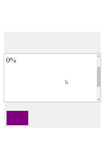 The text is updated each time a percentage of the element in the viewport reaches a certain threshold.