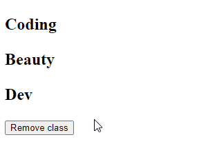 The big class is removed from the texts when the button is clicked.
