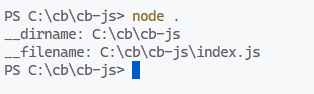 Logging the "__dirname" and "__filename" variables to the console.