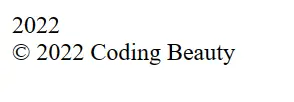 Displaying the current year in React.