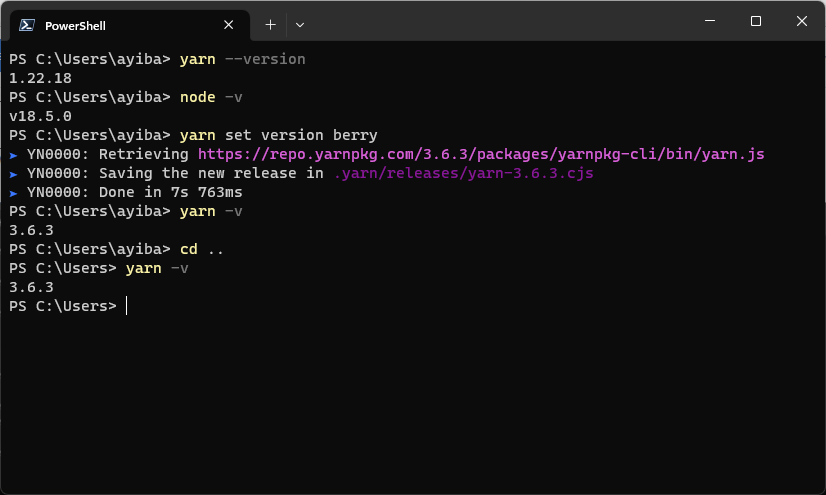 After migrating to "Yarn 2" and checking the version, it was shown to be version 3.