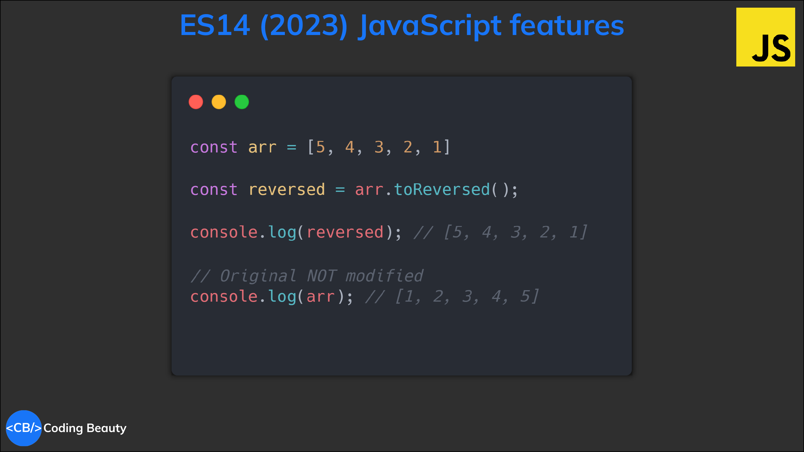 7 amazing new JavaScript features in ES14 (ES2023) - Coding Beauty