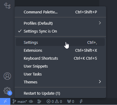 You can open Settings with the bottom-left gear icon.